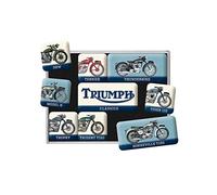 Nostalgic-Art Juego de Imanes Retro, 9 Unidades, Triumph - Model Chart - Idea de Regalo para Moteros, Official License Product (OLP), decoración para el frigorífico, diseño Vintage