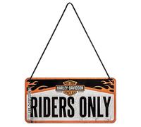 Nostalgic-Art, Cartel Colgante Retro, Harley-Davidson - Riders Only - Idea de Regalo para Motociclistas, metálico, Diseño Vintage, 10 x 20 cm