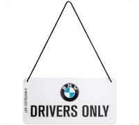 Nostalgic-Art Letrero colgante retro, 10 x 20 cm, Official License Product (OLP), BMW - Drivers Only - Idea de regalo para fans de BMW, de metal, diseño vintage
