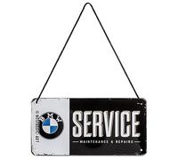 Nostalgic-Art Cartel Colgante Retro BMW - Service - Regalo para los Aficionados a los Accesorios de Coches, de Metal, diseño Vintage, 10 x 20 cm