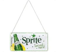 Nostalgic-Art Cartel colgante retro, Sprite - Served Here - Idea de regalo como accesorio de bar, metálico, Diseño vintage para decoración, 10 x 20 cm