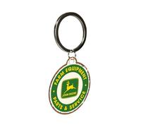 Nostalgic-Art Llavero retro, Ø 4 cm, John Deere - Parts & Service - Idea de regalo para amantes de los tractores, Official License Product (OLP), de metal, diseño vintage