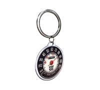 Nostalgic-Art, Llavero retro redondo Fiat 500 - Tacómetro - Idea de regalo para los fans del coche, de metal, diseño vintage, diámetro 4 cm, Diseño vintage., diámetro 4 cm, Retro