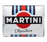 Nostalgic-Art Martini - L'Aperitivo Racing Stripes, Diseño Vintage Decorativo, 30 x 40 cm, 23290