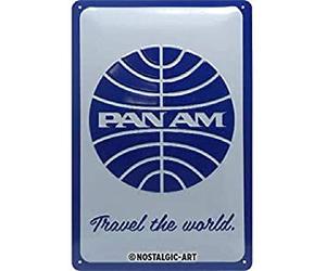 NOSTALGIC ART Pan Am - Travel The World Logo White