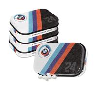 Nostalgic-Art Pastillero retro de 4 x 6 x 1,6 cm, BMW Motorsport - Tradition (juego de 4) - Idea de regalo para los fans de los accesorios de BMW, producto original con licencia (OLP), con grageas de