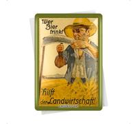 Nostalgic-Art Postal de chapa retro con texto en alemán Wer Biertrinkt - GeschenkIdee als Bar Zubehör (10 x 14 cm)