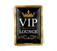 Nostalgic-Art Postal de chapa retro VIP Lounge, idea de regalo para personas especiales, minicartel de hojalata, estilo vintage, 10 x 14 cm