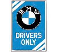 Nostalgic-Art Postal metálica Retro, 10 x 14 cm, BMW - Drivers Only - Idea de Regalo para Fans de BMW, Official License Product (OLP), de Metal, diseño Vintage