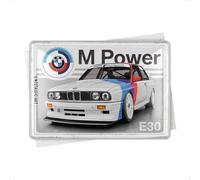 Nostalgic-Art Postal metálica retro, 10 x 14 cm, BMW Motorsport - M Power E30 - Idea de regalo para fans de BMW, Official License Product (OLP), de metal, tarjeta metálica mini de felicitación