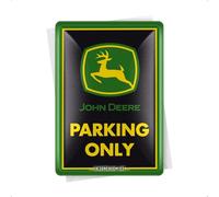 Nostalgic-Art Postal metálica retro, 10 x 14 cm, John Deere - Parking Only - Idea de regalo para amantes de los tractores, Official License Product (OLP), de metal, diseño vintage