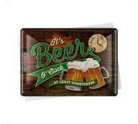 Nostalgic-Art Postal retro de chapa, 10 x 14 cm, con diseño de cerveza, regalo para los amantes de la cerveza, tarjeta postal de metal, mini cartel de hojalata para felicitación, decoración de cerveza