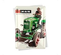 Nostalgic-Art Postal retro de chapa, 10 x 14 cm, diseño de tractor de hombre, color verde, idea de regalo para los fans de los tractores, tarjeta postal de metal, mini cartel de hojalata como tarjeta
