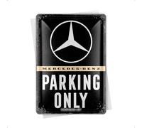 Nostalgic-Art Postal retro de chapa, 10 x 14 cm, Mercedes-Benz - Parking Only - Idea de regalo para los fans de los accesorios de Mercedes-Benz - Postal de metal Mini cartel de hojalata como tarjeta