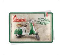 Nostalgic-Art Postal retro de chapa, 10 x 14 cm, Vespa - Italian Legend - Idea de regalo para fans de scooters, tarjeta postal de metal, mini cartel de hojalata como tarjeta de felicitación