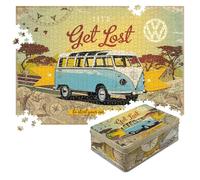 Nostalgic-Art Puzzle retro de 1000 piezas, 68 x 48 cm, VW Bulli - Let's Get Lost - Idea de regalo Volkswagen Bus, producto original con licencia (OLP), para adultos, en caja de regalo de metal vintage