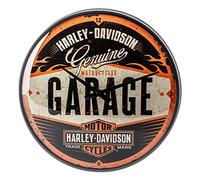 Nostalgic-Art Reloj de Pared Retro, Ø 31 cm, Harley-Davidson - Garage | original Harley-Davidson license product (OLP), reloj analógico, diseño vintage, Idea de regalo para moteros