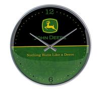 Nostalgic-Art Reloj Retro de Pared, Ø 31 cm, John Deere Logo - Idea de Regalo para Amantes a Tractores, Gran decoración, Diseño Vintage