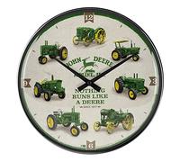 Nostalgic-Art Reloj Retro de Pared, Ø 31 cm, John Deere - Model Chart - Idea de Regalo para Amantes a Tractores, Gran decoración, Diseño Vintage