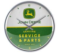 Nostalgic-Art Reloj de Pared Retro, Ø 31 cm, John Deere - Service & Parts - Idea de Regalo para Amantes de los Tractores, Gran decoración para la Cocina, diseño Vintage