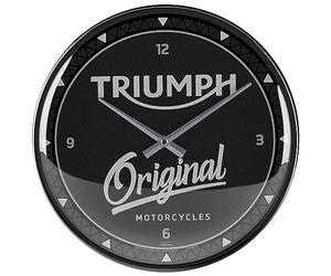 Nostalgic-Art Reloj de Pared Retro, Ø 31 cm, Triumph - Original - Idea de Regalo para Moteros, Gran decoración para la Cocina, diseño Vintage