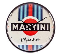 Nostalgic-Art Reloj Retro de Pared, Ø 31 cm, Martini - Racing Stripes - Idea de Regalo como Accesorio de Bar, Gran decoración, Diseño Vintage
