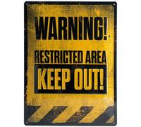 Nostalgic Art Restricted Area Keep out! - Placa Decorativa, Metal, 30 x 40 cm, Multicolor