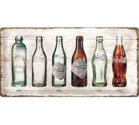 Nostalgic-Art Retro Blechschild Bottle Timeline - Idea de Regalo para Fans de Coca-Cola, Metal, Diseño Vintage, 25 x 50 cm
