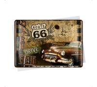 Nostalgic Art Retro - Tarjeta postal de chapa para fans (10 x 14 cm), diseño de Ruta 66