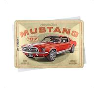 Nostalgic-Art Tarjeta postal retro de chapa, 10 x 14 cm, Ford Mustang - GT 1967 Red - Idea de regalo para fans de Ford, tarjeta postal de metal, mini cartel de hojalata como tarjeta de felicitación