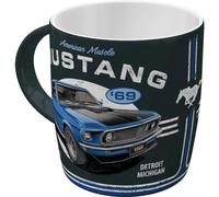 Nostalgic-Art Taza de café, 330 ml, Ford Mustang - 1969 Mach 1 Blue - Idea de regalo para fans de Ford, taza de cerámica, diseño vintage