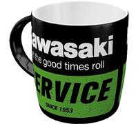 Nostalgic-Art Taza de café, 330 ml, Kawasaki - Service - Idea de regalo para moteros, taza de cerámica, diseño vintage