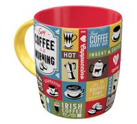 Nostalgic-Art Taza de café retro, 330 ml, Coffee Collage - Idea de regalo para amantes del café, taza de cerámica, diseño vintage