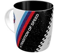 Nostalgic-Art Taza de café retro, 330 ml, Official License Product (OLP), BMW Motorsport - Tradition Of Speed - Idea de regalo para fans de BMW, taza de cerámica, diseño vintage