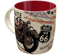 Nostalgic-Art Taza de café retro, 330 ml, Route 66 - Bike Map