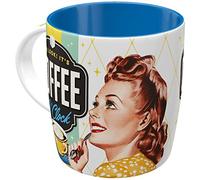 Nostalgic-Art Taza Retro Coffee O' Clock - Idea de Regalo para los Amantes del café, cerámica, Divertido diseño Vintage con Frase, 1 Unidad (Paquete de 1)