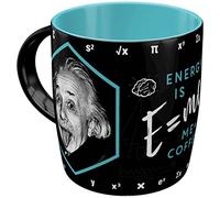 Nostalgic-Art Taza de café retro, Einstein - Energy = Me + Coffee - Idea de regalo para estudiantes, cerámica, diseño vintage con frase, 330 ml