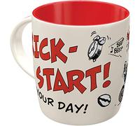 Nostalgic-Art Taza de café Retro MOTOmania - Kick-Start - Idea de Regalo para los Aficionados a Las Motos, 330 milliliters, cerámica, Diseño Vintage con Frase