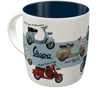 Nostalgic-Art Taza de café retro, Vespa - Model Chart - Idea de regalo para los aficionados a las scooters, Diseño vintage, cerámica, 330 ml