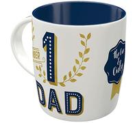 Nostalgic-Art Taza de café retro, Word Up - Number 1 Dad - Idea de regalo para papá, Diseño vintage, cerámica, 330 ml