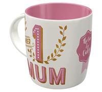 Nostalgic-Art Taza de café retro, Word Up - Number 1 Mum - Idea de regalo para mamá, Diseño vintage, cerámica, 330 ml