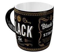 Nostalgic-Art Taza de té retro, 330 ml, Black Tea - Idea de regalo para amantes del té, taza de cerámica, diseño vintage