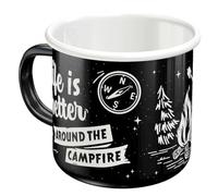 Nostalgic-Art Exterior y Activities Life Is Better Around The Campfire - Idea de Regalo para los Amantes del Camping, Taza de Esmalte Retro, Diseño Vintage, 360 ml