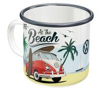 Nostalgic-Art Taza esmaltada retro, Bulli T1 - Beach - Idea de regalo de furgoneta Volkswagen, Copa para camping, diseño vintage con frase, 360 ml