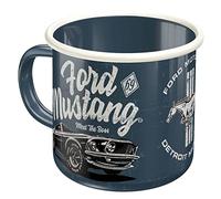 Nostalgic-Art Taza esmaltada retro, Ford Mustang - The Boss - Idea de regalo para amantes de coches, Copa para camping, Diseño vintage, 360 ml