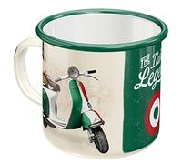 Nostalgic-Art Taza esmaltada retro, Vespa - Italian Legend - Idea de regalo para aficionados as scooters, Copa para camping, Diseño vintage, 360 ml