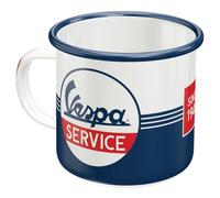 Nostalgic-Art Taza esmaltada retro, Vespa - Service - Idea de regalo para aficionados as scooters, Copa para camping, diseño vintage con frase, 360 ml