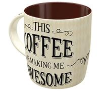 Nostalgic-Art Taza Retro Word Up Awesome Coffee Idea de Regalo para los Amantes del café, Cerámica, Diseño Vintage, 8.5 x 8.5 x 9 cm (43026)