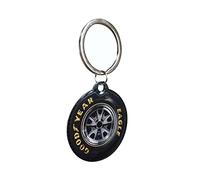 Nostalgic-Art Unisex Retro Schlüsselanhänger Rund Ford Mustang - Caballo y rayas - Idea de regalo para fanáticos de accesorios de coche (paquete de 1), Diseño vintage, decoración de neumáticos