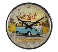 Nostalgic Art VW Bulli-Let's Get Lost Reloj Decorativo de Pared, Metal, Multicolor, 31.00x31.00x5.00 cm
